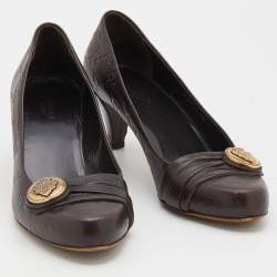 Pre Owned Gucci Brown Guccissima Leather Hysteria Pumps Size 38
