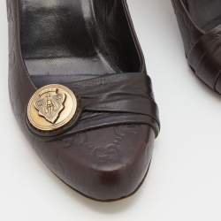 Pre Owned Gucci Brown Guccissima Leather Hysteria Pumps Size 38