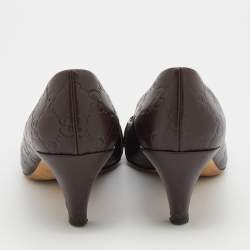 Pre Owned Gucci Brown Guccissima Leather Hysteria Pumps Size 38
