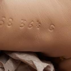 Pre Owned Gucci Gold Leather Floral Embroidered Ace Low-Top Sneakers Size 36.5