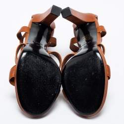 Gucci Tan Leather Marrakech Open-Toe Sandals Size 38