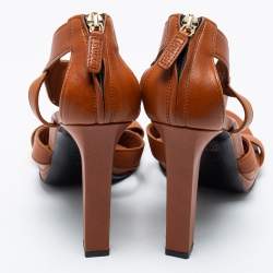 Gucci Tan Leather Marrakech Open-Toe Sandals Size 38