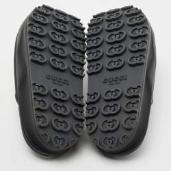 مملوكة مسبقًا Gucci Black Rubber Interlocking G Slide Sandals Size 39