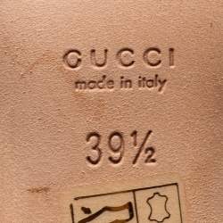 Pre Owned Gucci Metallic Bronze Leather And Sequin Embellished Slide Sandals Size 39.5