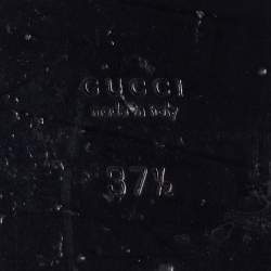 Pre Owned Gucci Yellow Textured Leather GG Marmont Thong Flat Sandals Size 37.5