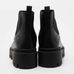 Pre Owned Gucci Black Leather Matelassé Chelsea Boots  Size 36 