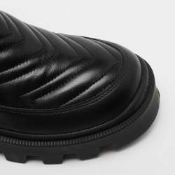 Pre Owned Gucci Black Leather Matelassé Chelsea Boots  Size 36 