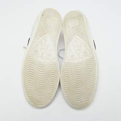 Gucci Silver Leather Ace Lace Up Sneakers Size 37.5