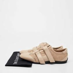 Gucci Beige GG Fabric And Leather Velcro Sneakers Size 41