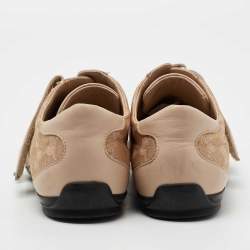 Gucci Beige GG Fabric And Leather Velcro Sneakers Size 41