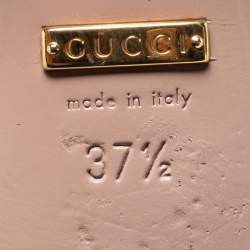 Pre Owned Gucci Pink Suede Horsebit Accent Ankle Strap Sandals Size 37.5