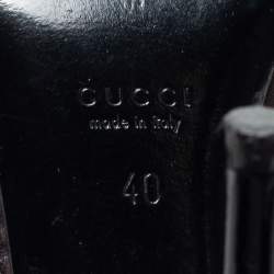 Pre Owned Gucci Dark Brown Guccissima Leather Peep Toe Pumps Size 40