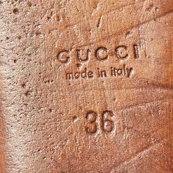 Pre Owned Gucci Beige/Purple GG Canvas Bow Detail Ballet Flats Size 36
