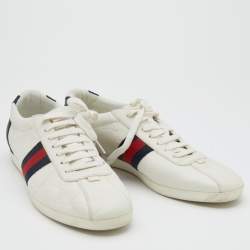 Pre Owned Gucci White Guccissima Leather Lace Up Sneakers Size 40