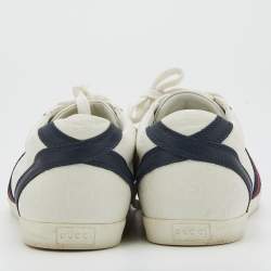 Pre Owned Gucci White Guccissima Leather Lace Up Sneakers Size 40