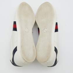 Pre Owned Gucci White Guccissima Leather Lace Up Sneakers Size 40