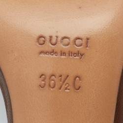 Gucci Brown Woven Leather Slide Sandals Size 36.5