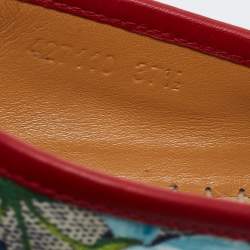 Pre Owned Gucci Multicolor Blooms Print GG Supreme Canvas Flat Espadrilles Size 37.5 