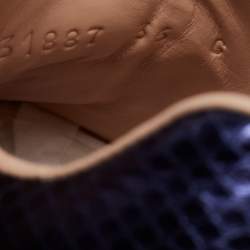 Pre Owned Gucci Red Leather Web And Pearl New Ace Low-Top Sneakers Size 36