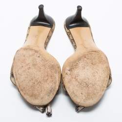 مملوكة مسبقًا Gucci Brown GG Canvas Bamboo Tassel Horsebit Slide Sandals Size 39