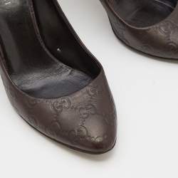 Pre Owned Gucci Brown Guccissima Leather Pumps Size 36.5