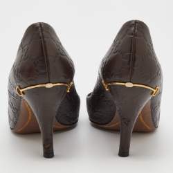Pre Owned Gucci Brown Guccissima Leather Pumps Size 36.5