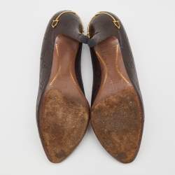 Pre Owned Gucci Brown Guccissima Leather Pumps Size 36.5