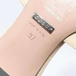 Gucci Beige Suede Crystal Icon Bit Maxime Slide Sandals Size 37