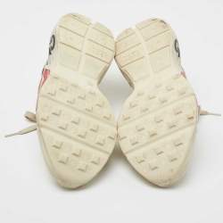 Pre Owned Gucci Cream Leather Rhyton Rock'n'Roll Lace Up Sneakers Size 39