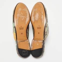 Pre Owned Gucci Beige/Brown GG Supreme Canvas Tian Princetown Flat Mules Size 35