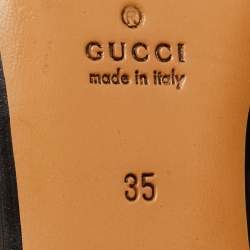 Pre Owned Gucci Beige/Brown GG Supreme Canvas Tian Princetown Flat Mules Size 35