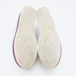 مملوكة مسبقًا Gucci White Leather Peggy Web Detail Platform Sneakers Size 39