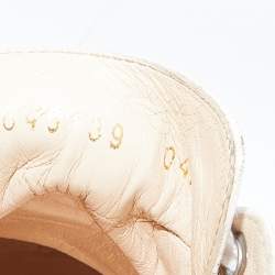 مملوكة مسبقًا Gucci White Leather Peggy Web Detail Platform Sneakers Size 39