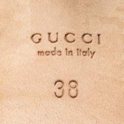 مملوكة مسبقًا Gucci Beige/Purple GG Canvas and Leather New Hollywood Horsebit Slides Size 38