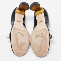 Pre Owned Gucci  Black Patent Leather Pearl Detail Pumps Size 36