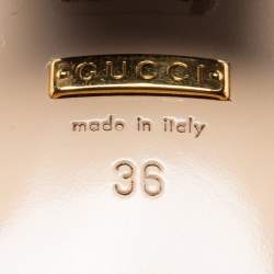 مملوكة مسبقًا Gucci Black Leather GG Marmont Ankle Strap Sandals Size 36