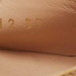Gucci Beige Patent Leather Ankle Strap Wooden Ankle Strap Clog Size 37 