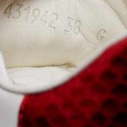 مملوكة مسبقًا Gucci White Leather Bee Embroidered Ace Low Top Sneakers Size 38