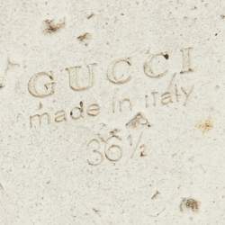 Pre Owned Gucci Black Leather Peggy Web Detail Platform Sneakers Size 36.5