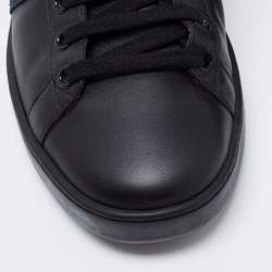Pre Owned Gucci Black Leather Ace Low Top Sneakers Size 38