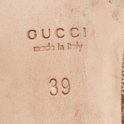 Gucci Beige GG Canvas and Leather Horsebit Mule Sandals Size 39