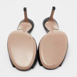 مملوكة مسبقًا Gucci Black Guccssima Horsebit Hollywood Slide Sandal Size 39.5