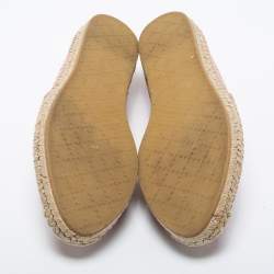 Pre Owned Gucci Pink GG Canvas  Slip On Espadrille Flats Size 38.5