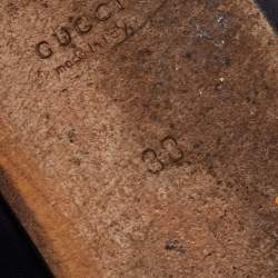 Pre Owned Gucci Black Tiger Embroidered Leather And Fur Princetown Horsebit Flat Mules Size 38