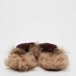 Pre Owned Gucci Purple Velvet Princetown Horsebit Flat Mules Size 39