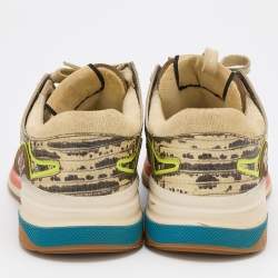 Gucci Multicolor Mesh, Leather and Suede Ultrapace Low Top Sneakers Size 38