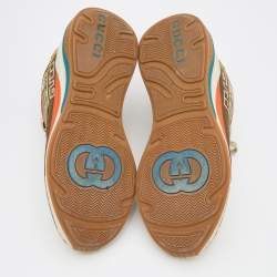 Gucci Multicolor Mesh, Leather and Suede Ultrapace Low Top Sneakers Size 38