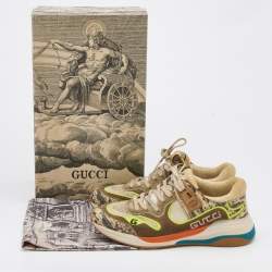 Gucci Multicolor Mesh, Leather and Suede Ultrapace Low Top Sneakers Size 38