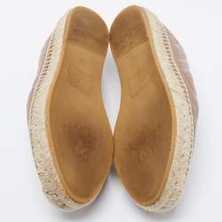 مملوكة مسبقًا Gucci Beige Quilted Leather GG Marmont Espradrille Flats Size 36