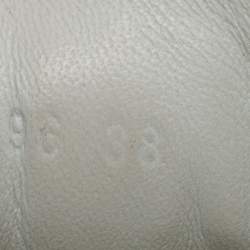 مملوكة مسبقًا Gucci White Guccissima Leather Web Detail Low Top Sneakers Size 38